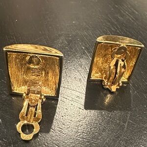 Givenchy Gold Embossed Earrings